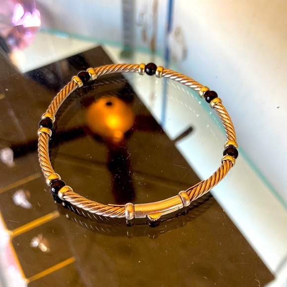David Yurman Gold and Black Bracelet